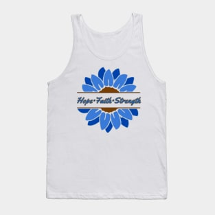 Dark Blue Sunflower Hope Faith Strength Tank Top